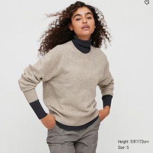 Uniqlo premium lambswool sweater oatmeal XS